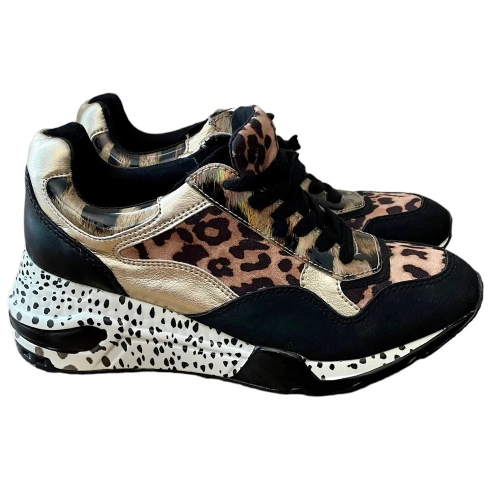 Steve Madden Leopard Print Platform Sneakers - Picture 1 of 8